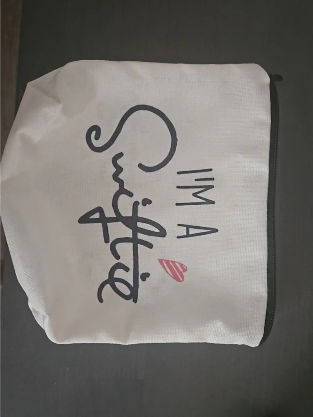 Taylor Swift Makeup Pouch – White with Pink Accent